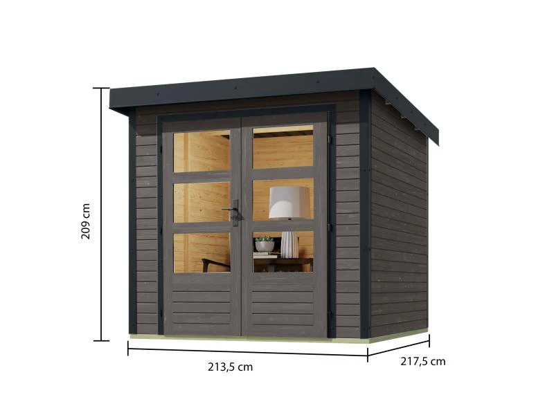 Karibu Hybrid Gartenhaus Jupiter 2 B terragrau/anthrazit - Image 3