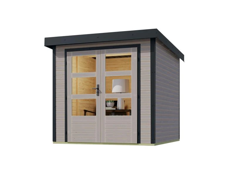 Karibu Hybrid Gartenhaus Jupiter 2 D wassergrau/staubgrau - Image 5