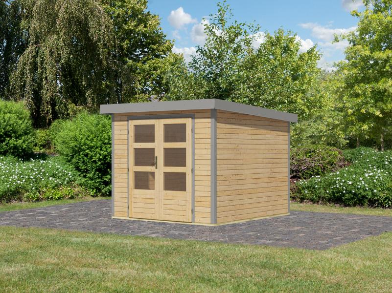 Karibu Hybrid Gartenhaus Jupiter 3,5 A naturbelassen/graualuminium - Image 2