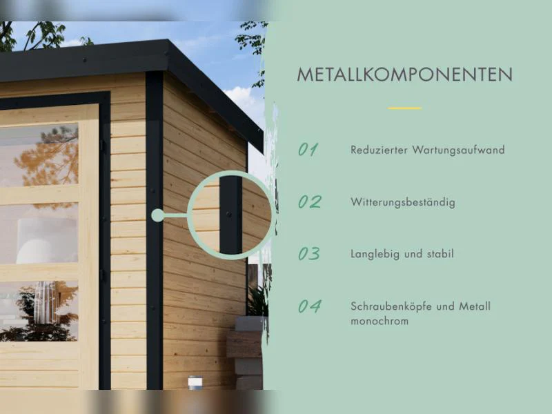 Karibu Hybrid Gartenhaus Jupiter 3,5 B terragrau/anthrazit, inkl. 2,35 m Anbaudach - Image 4