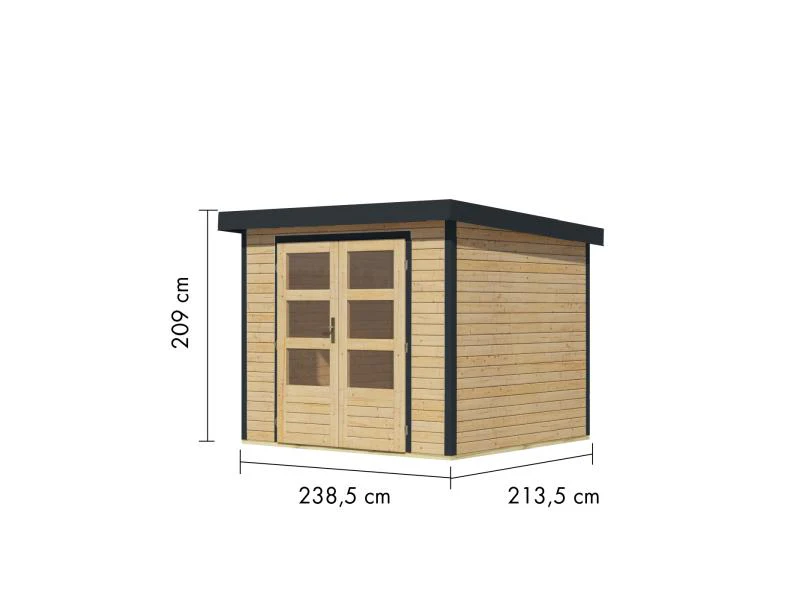 Karibu Hybrid Gartenhaus Jupiter 3 A naturbelassen/anthrazit - Image 3