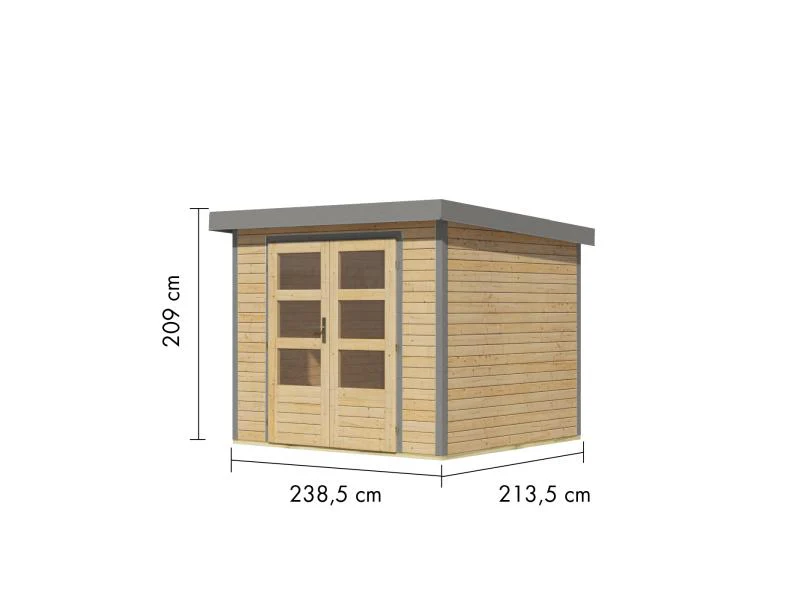 Karibu Hybrid Gartenhaus Jupiter 3 A naturbelassen/graualuminium - Image 3