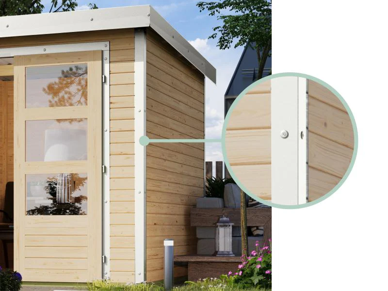 Karibu Hybrid Gartenhaus Jupiter 3 A naturbelassen/graualuminium - Image 4