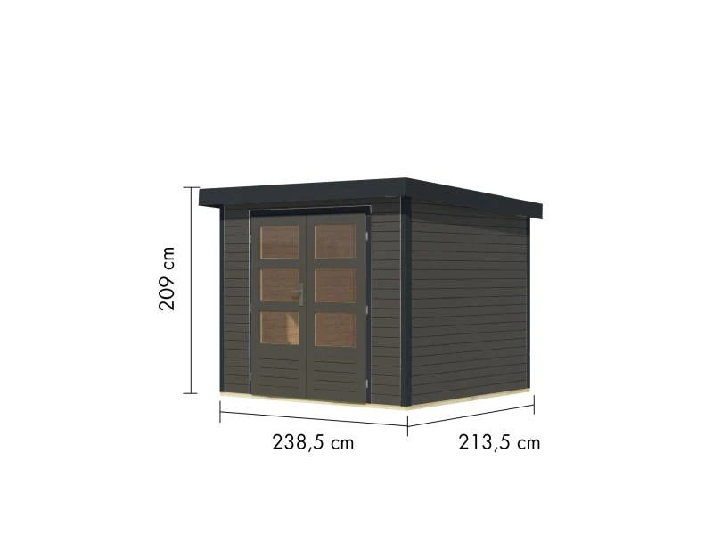 Karibu Hybrid Gartenhaus Jupiter 3 B terragrau/anthrazit - Image 3