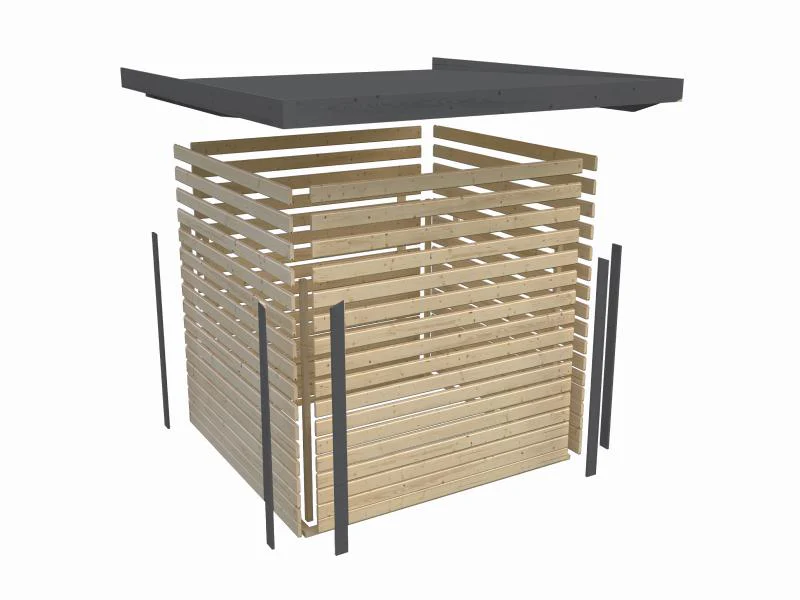 Karibu Hybrid Gartenhaus Jupiter 3 C anthrazit/anthrazit inkl. 2,35 m Anbaudach - Image 10