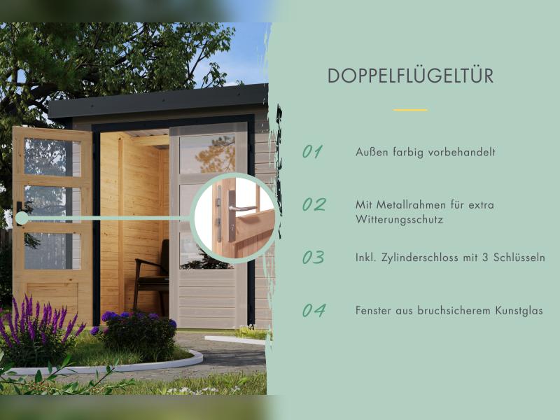 Karibu Hybrid Gartenhaus Jupiter 3 D wassergrau/anthrazit - Image 6