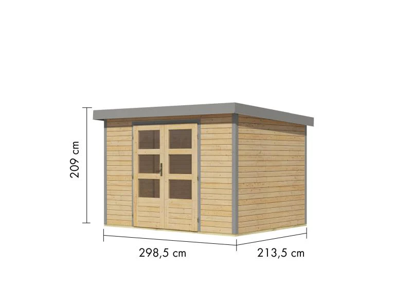 Karibu Hybrid Gartenhaus Jupiter 4 A naturbelassen/graualuminium - Image 3