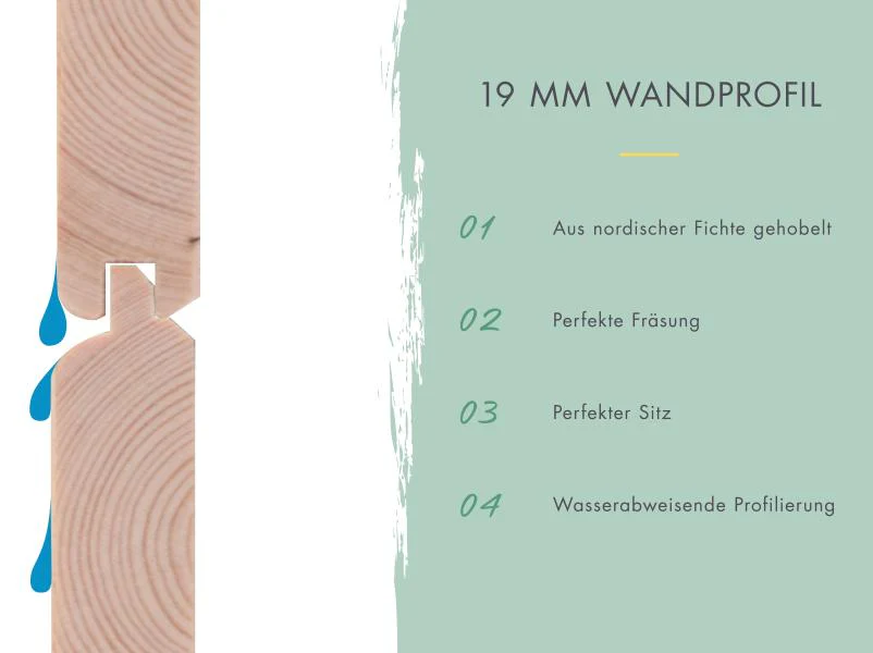 Karibu Hybrid Gartenhaus Jupiter 4 A naturbelassen/graualuminium, inkl. 2,35 m Anbaudach - Image 10