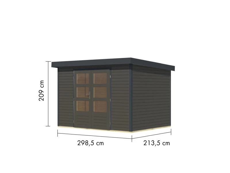 Karibu Hybrid Gartenhaus Jupiter 4 B terragrau/anthrazit - Image 3