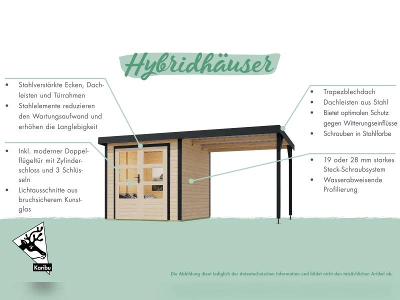 Karibu Hybrid Gartenhaus Jupiter 4 B terragrau/anthrazit - Image 7