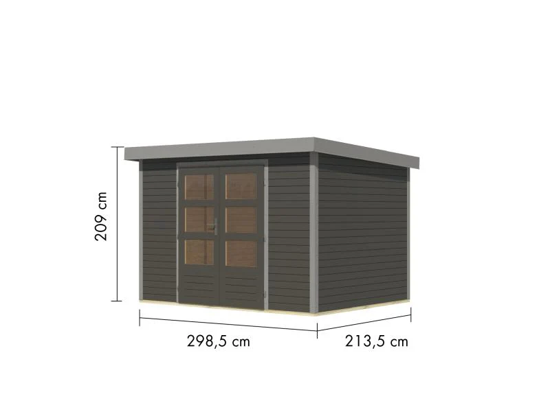 Karibu Hybrid Gartenhaus Jupiter 4 B terragrau/graualuminium - Image 3