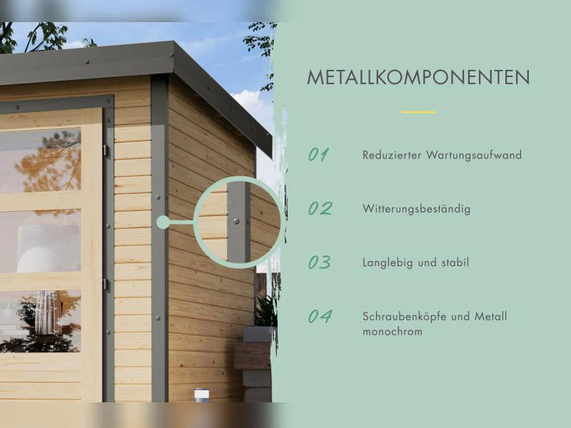 Karibu Hybrid Gartenhaus Jupiter 4 B terragrau/graualuminium - Image 4
