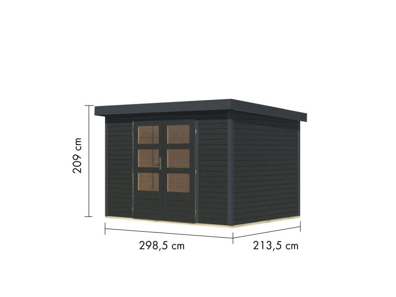 Karibu Hybrid Gartenhaus Jupiter 4 C anthrazit/anthrazit - Image 3
