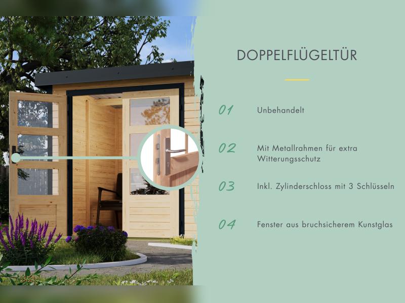 Karibu Hybrid Gartenhaus Jupiter 4 C anthrazit/graualuminium - Image 6