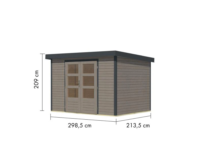 Karibu Hybrid Gartenhaus Jupiter 4 D wassergrau/anthrazit - Image 3