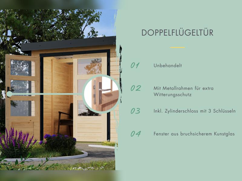Karibu Hybrid Gartenhaus Jupiter 5 A naturbelassen/graualuminium - Image 6