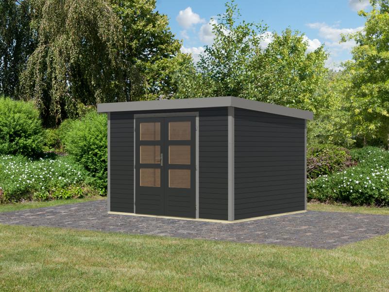 Karibu Hybrid Gartenhaus Jupiter 5 C anthrazit/graualuminium - Image 2