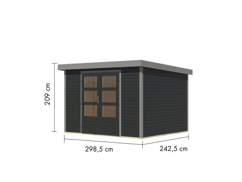 Karibu Hybrid Gartenhaus Jupiter 5 C anthrazit/graualuminium - Image 3
