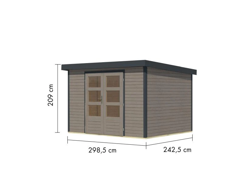 Karibu Hybrid Gartenhaus Jupiter 5 D wassergrau/anthrazit - Image 3