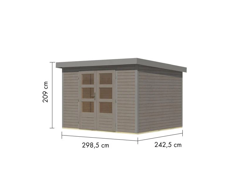 Karibu Hybrid Gartenhaus Jupiter 5 D wassergrau/graualuminium - Image 3