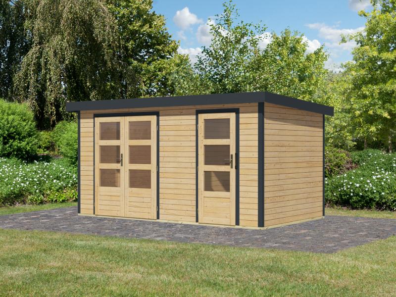 Karibu Hybrid Gartenhaus Merkur 1 A naturbelassen/anthrazit - Image 2