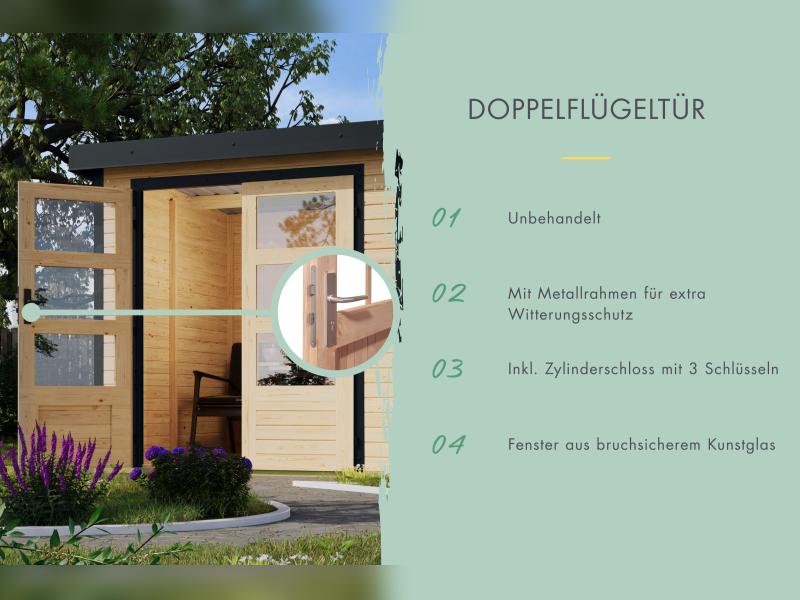 Karibu Hybrid Gartenhaus Merkur 1 A naturbelassen/anthrazit - Image 6