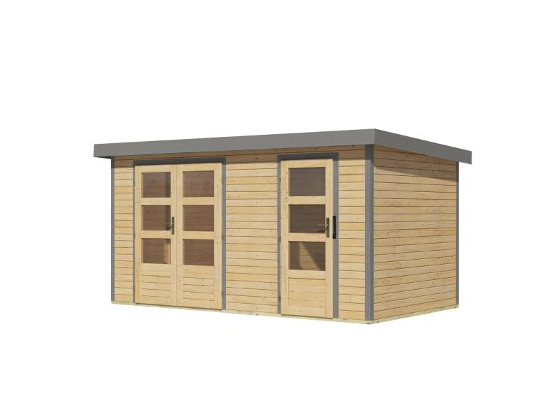 Karibu Hybrid Gartenhaus Merkur 1 A naturbelassen/graualuminium - Image 5