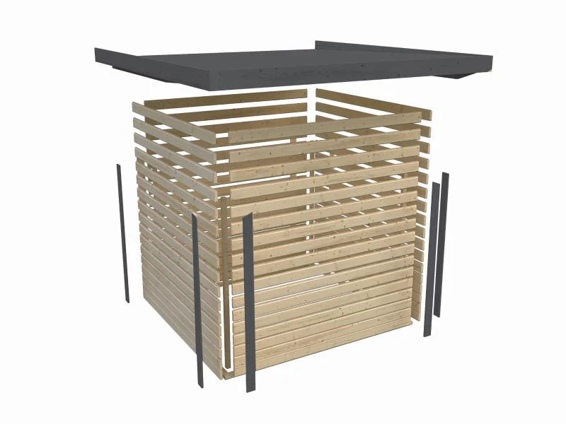 Karibu Hybrid Gartenhaus Merkur 1 C anthrazit/anthrazit - Image 11
