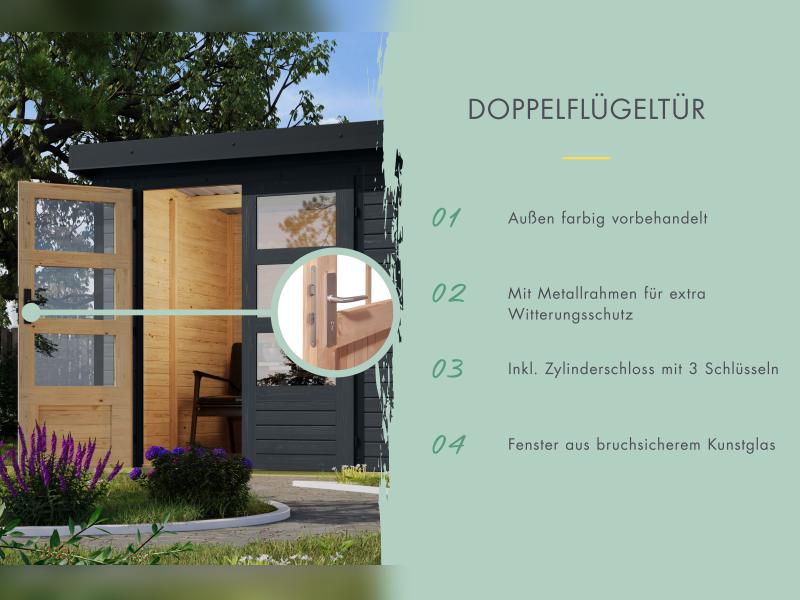 Karibu Hybrid Gartenhaus Merkur 1 C anthrazit/graualuminium - Image 6