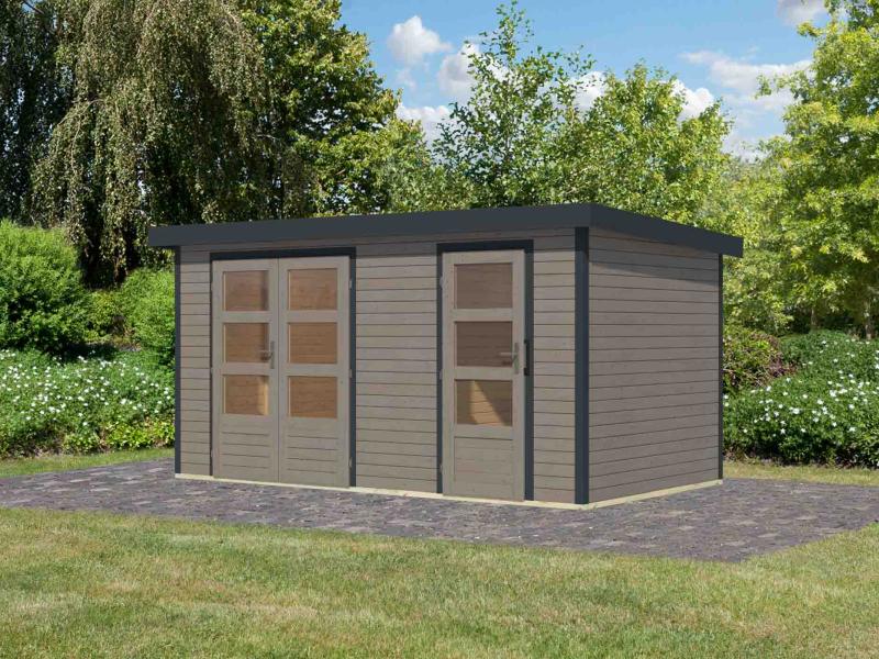 Karibu Hybrid Gartenhaus Merkur 1 D wassergrau/anthrazit - Image 2