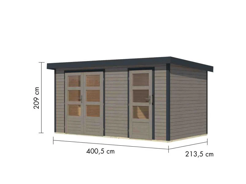 Karibu Hybrid Gartenhaus Merkur 1 D wassergrau/anthrazit - Image 3