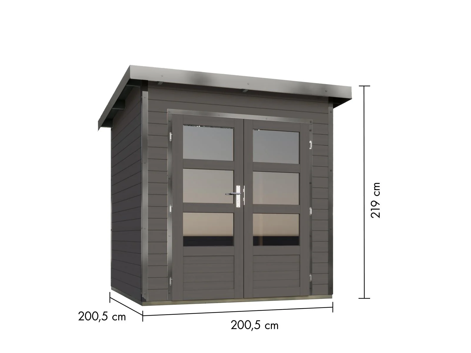 Karibu Hybrid Gartenhaus Pluto 1 B, terragrau/graualuminium, 28 mm - Image 2
