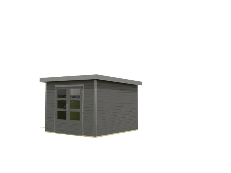 Karibu Hybrid Gartenhaus Pluto 6 B, terragrau/graualuminium, 28 mm - Image 5