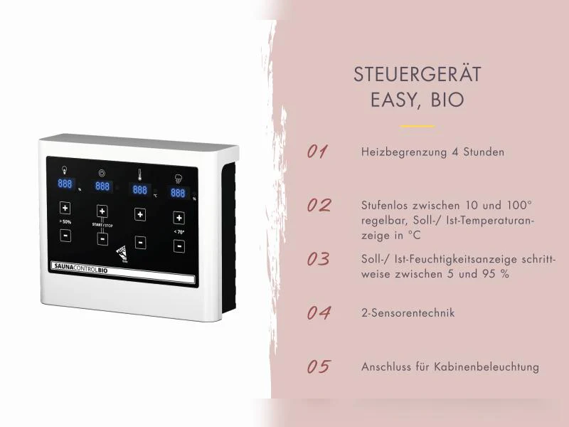 Karibu Hybrid Saunahaus Ares 1, naturbelassen/anthrazit -inkl. 9 kW Bioofen ext. Steuerung- - Image 6