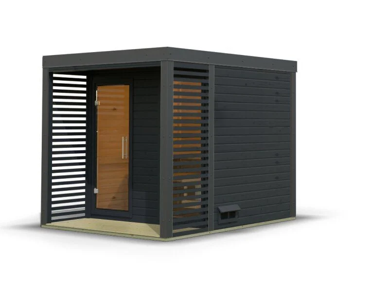 Karibu Hybrid Saunahaus Ares 2, anthrazit/anthrazit -ohne Ofen- - Image 4