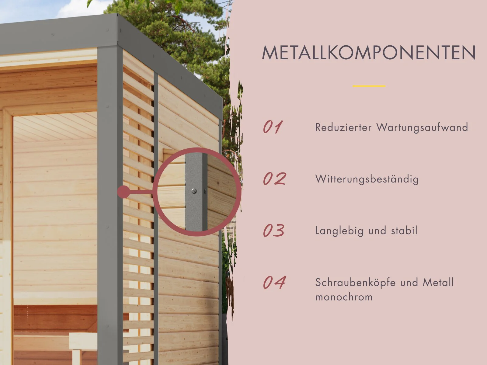 Karibu Hybrid Saunahaus Ares 2, inkl. Anbaudach in anthrazit/graualuminium, inkl. 9 kW Ofen ext. Steuerung easy - Image 5
