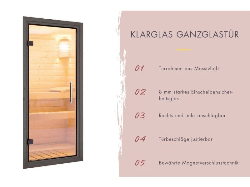 Karibu Hybrid Saunahaus Ares 3, anthrazit/graualuminium, inkl. 9 kW Ofen ext. Steuerung - Image 15
