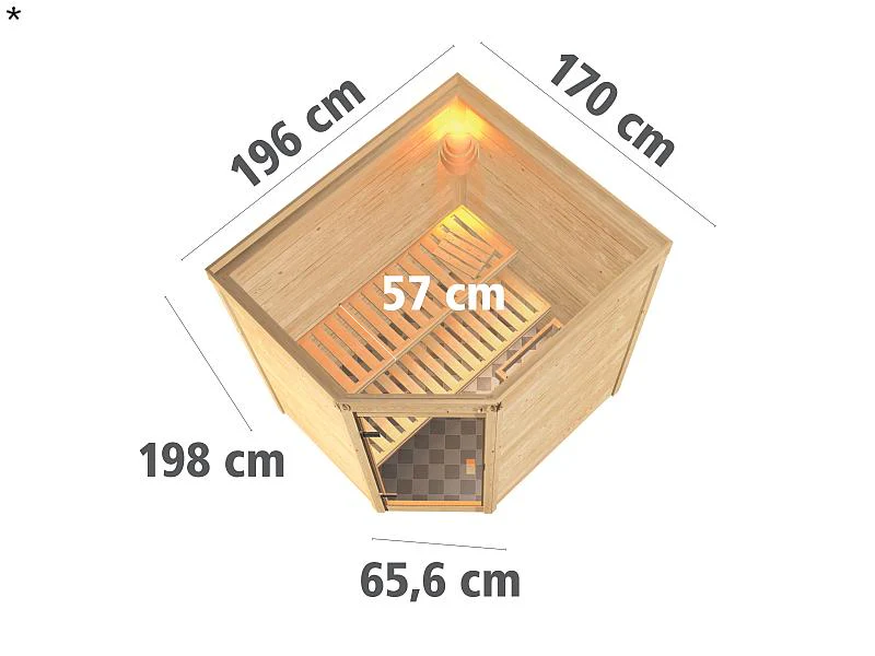 Karibu Massivholzsauna Mia 38 mm - Image 3