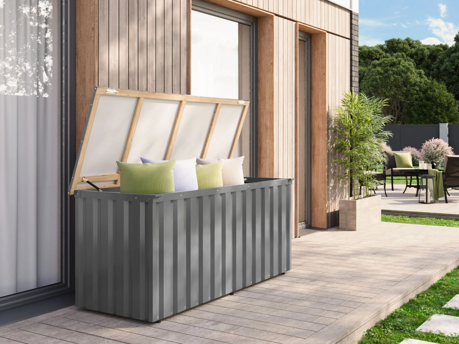 Karibu Metallbox Indium 3, Graualuminium