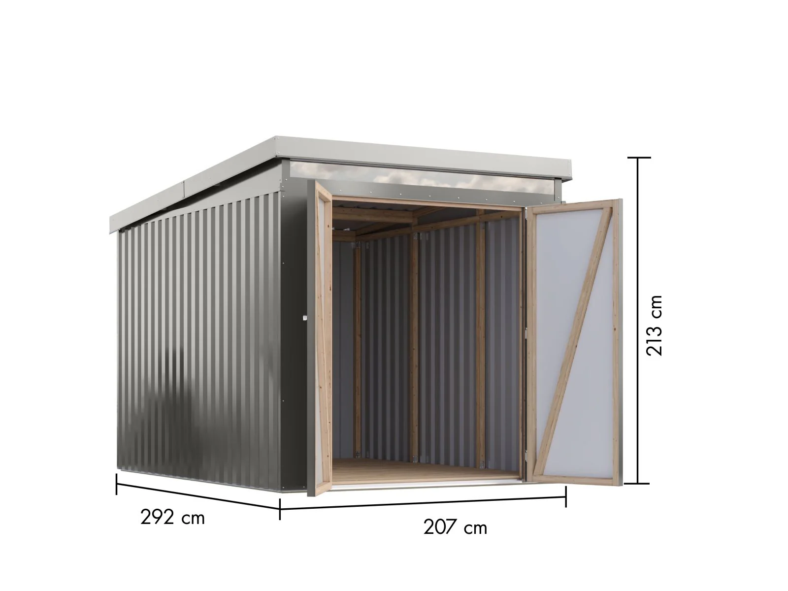Karibu Metallgerätehaus Iridium 2,5 in Graualuminium - Image 3