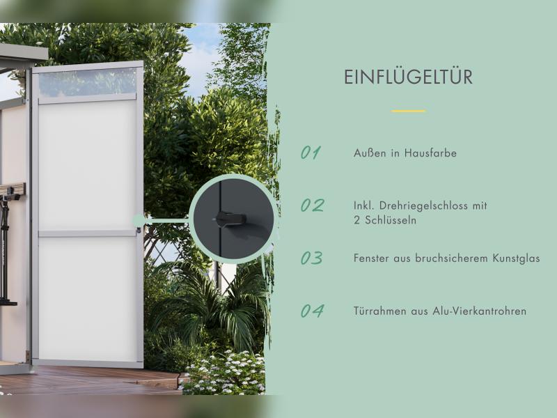 Karibu Metallgerätehaus Osten 1,5 graualuminium - Image 5