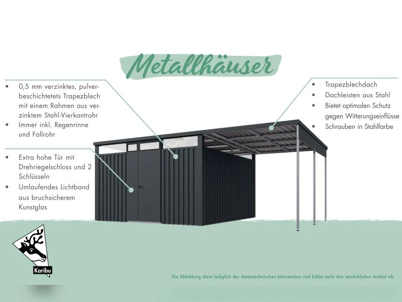 Karibu Metallgerätehaus Osten 1,5 graualuminium - Image 9