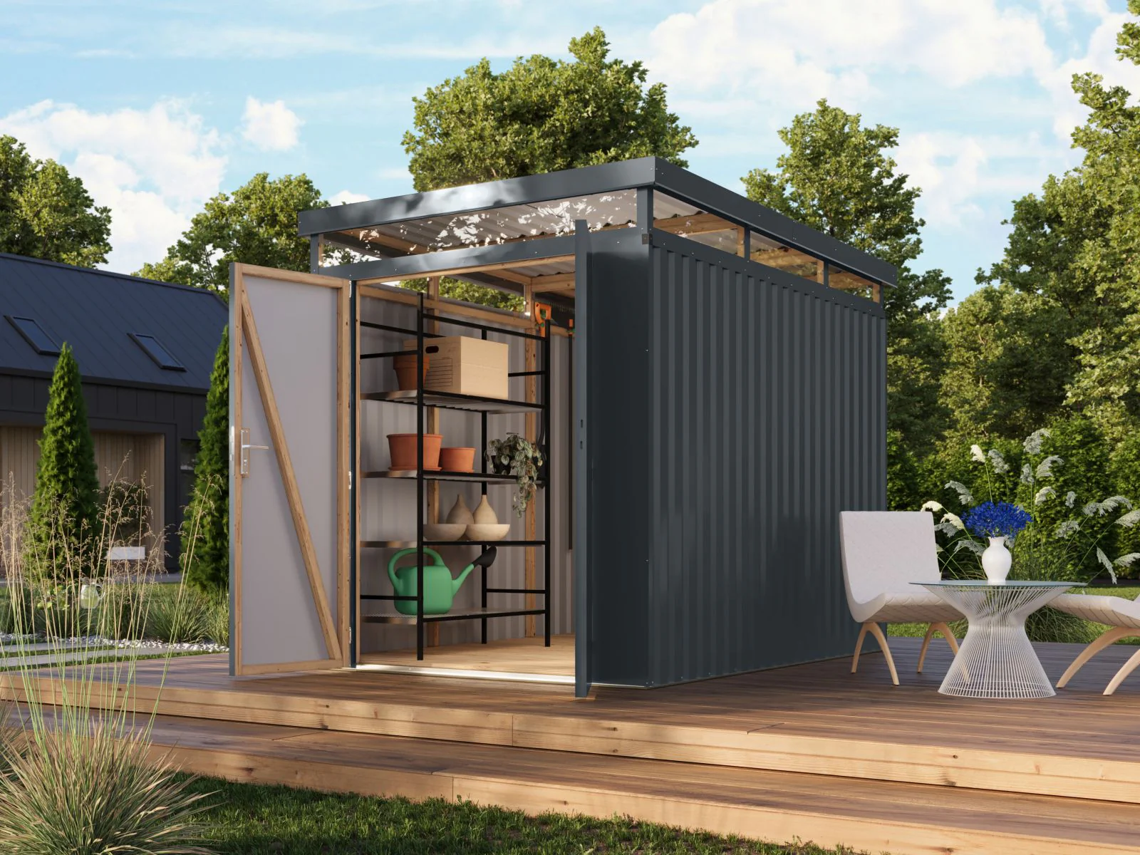 Karibu Metallhaus Aurum 2,5 in Anthrazit