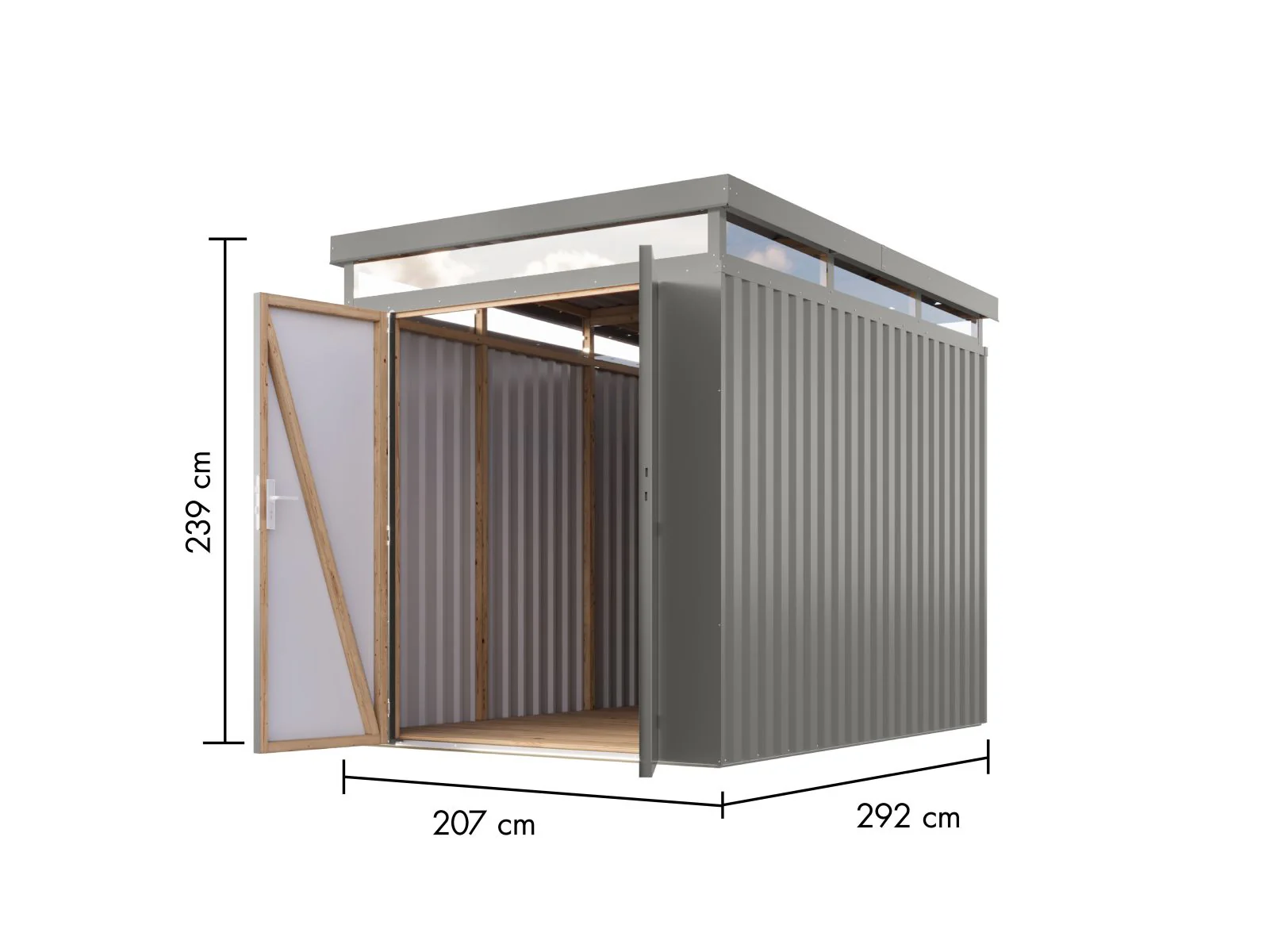 Karibu Metallhaus Aurum 2,5 in Graualuminium - Image 2