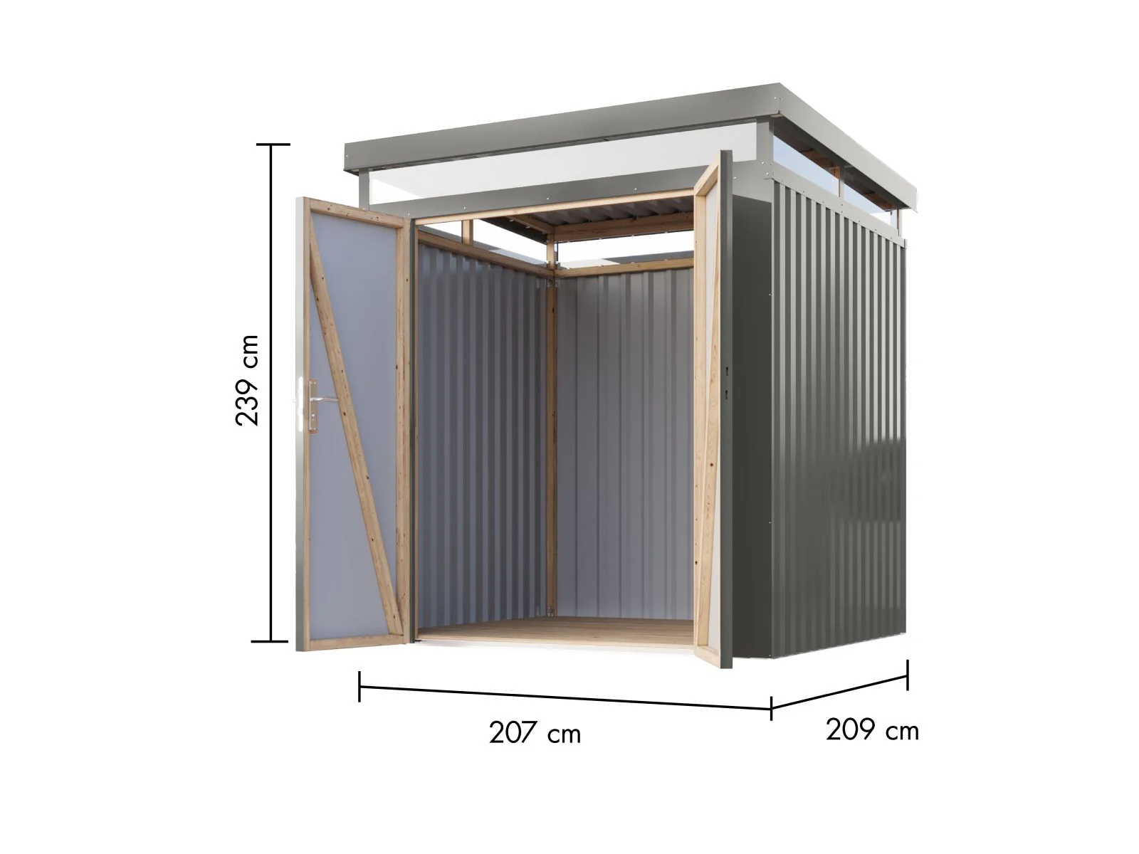 Karibu Metallhaus Aurum 2 in Graualuminium - Image 2