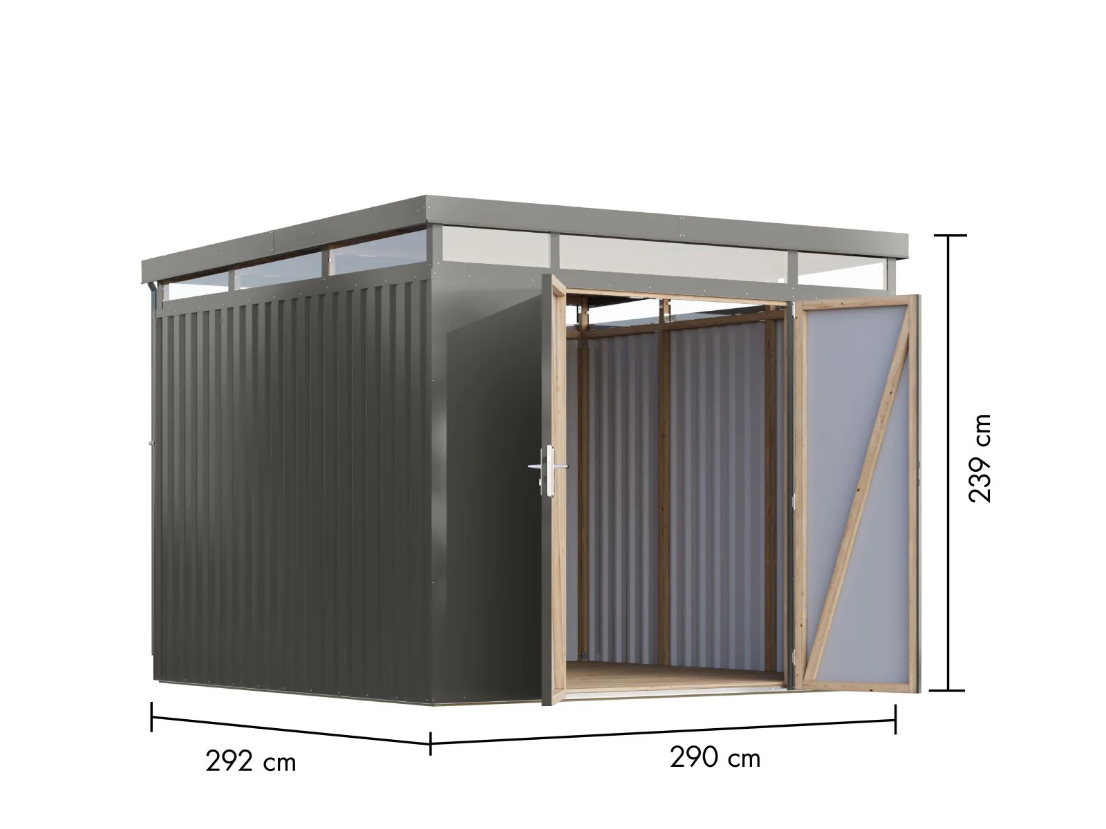 Karibu Metallhaus Aurum 3,5 in Graualuminium - Image 2