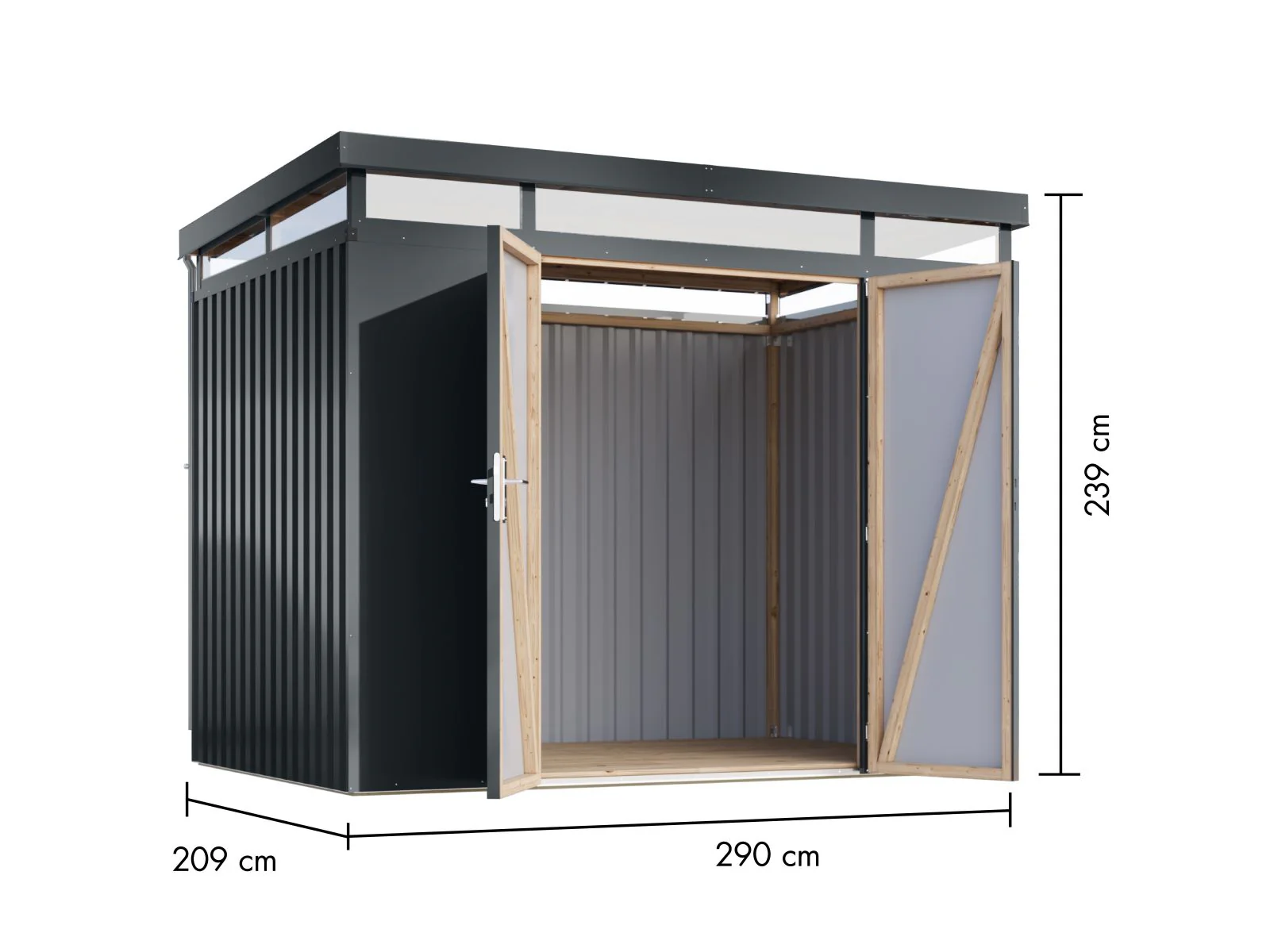 Karibu Metallhaus Aurum 3 in Anthrazit - Image 2
