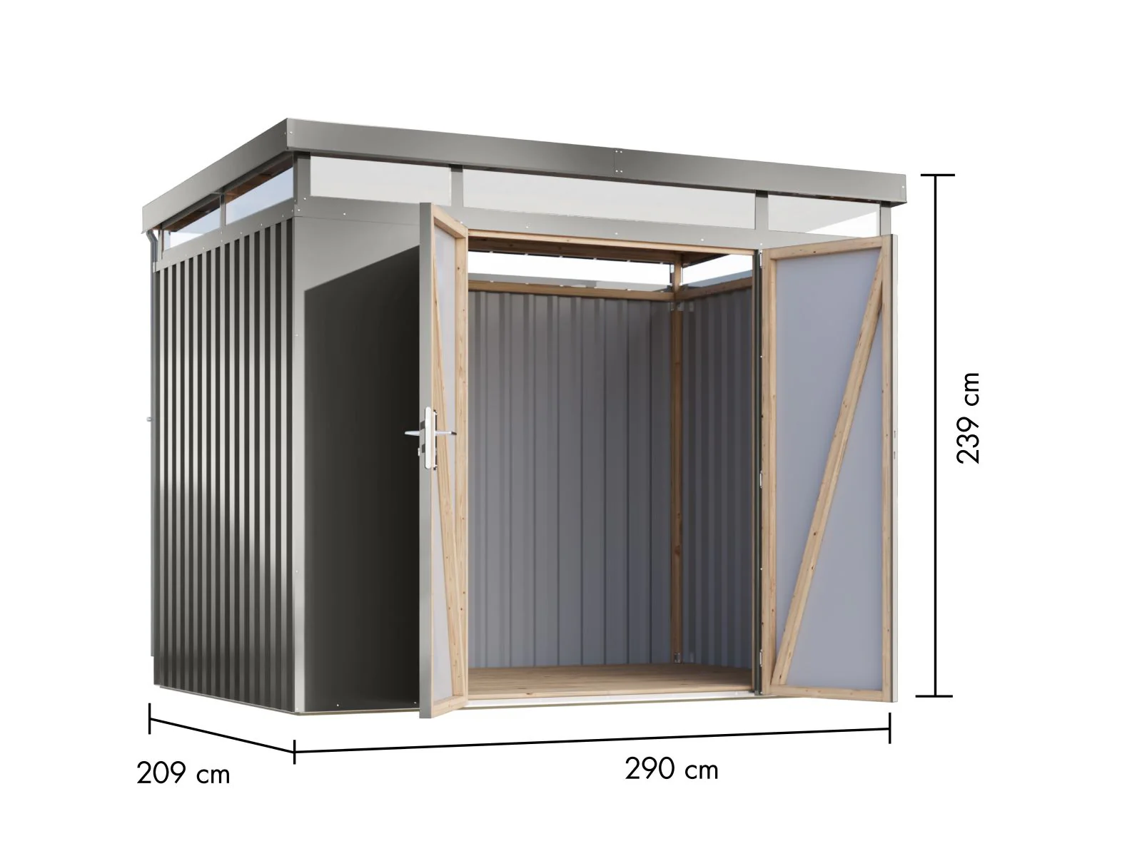 Karibu Metallhaus Aurum 3 in Graualuminium - Image 2