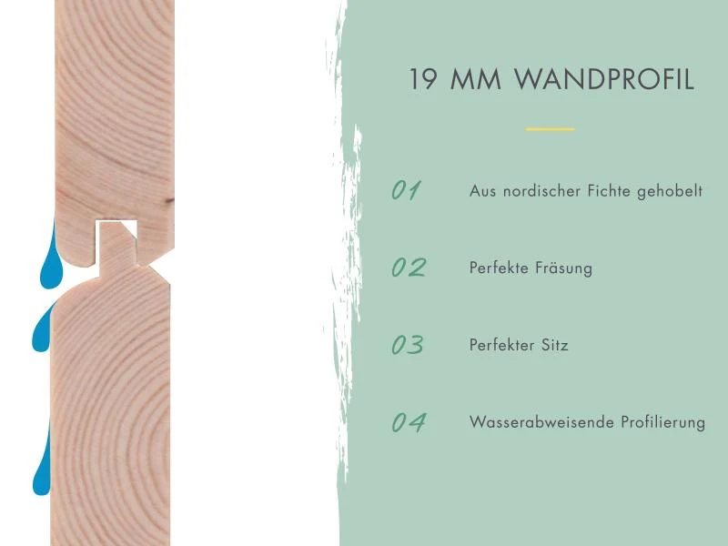 Karibu Multifunktionshaus Pultdach mit Schrank und Anbaudach 19 mm - Image 6