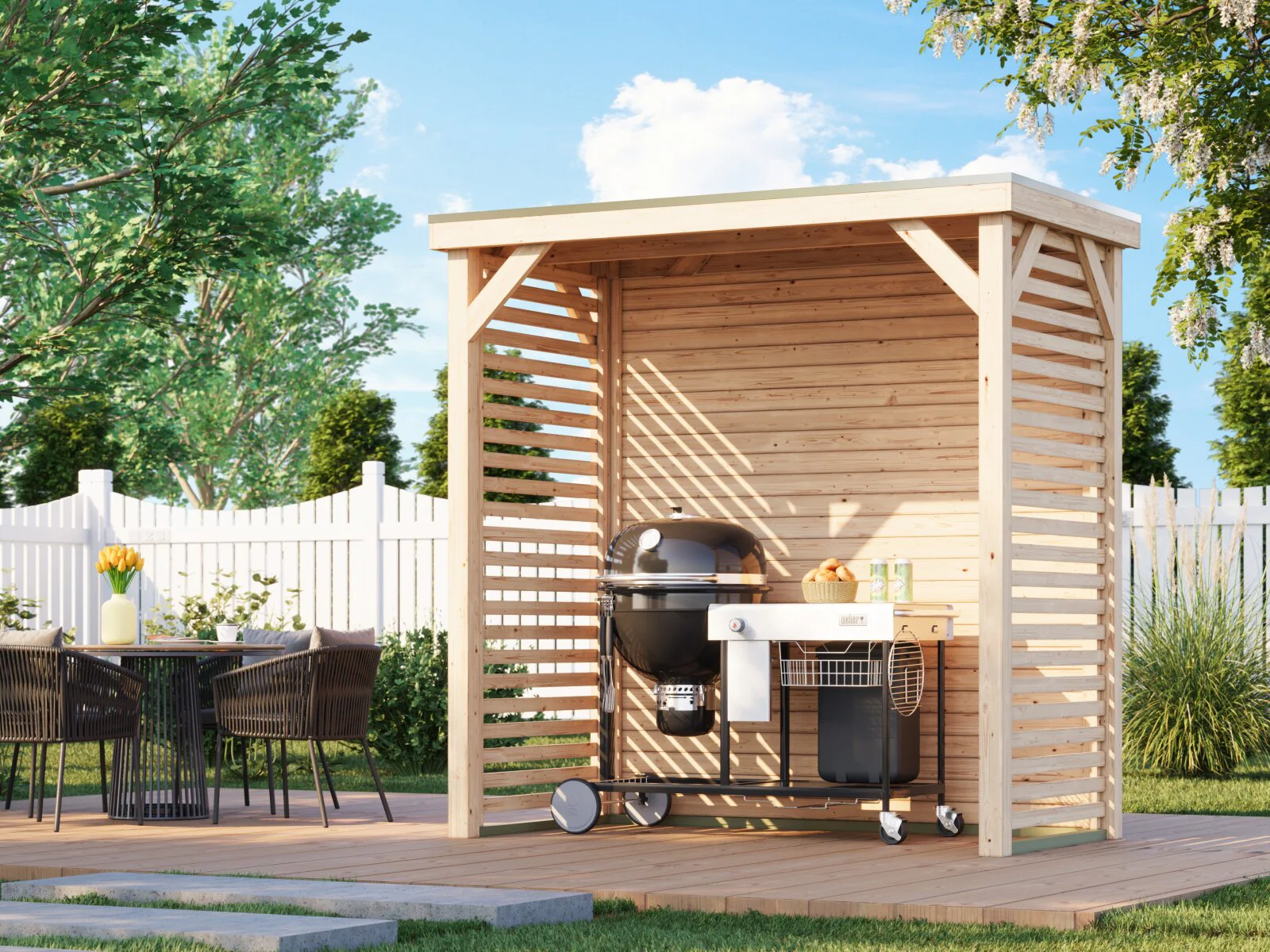 Karibu Pavillon Cubeco halb, natur - Image 4